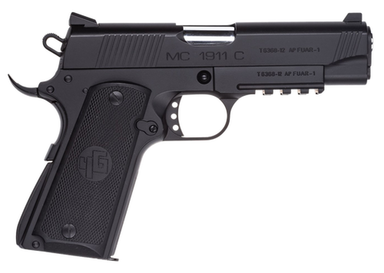 Girsan MC1911 Officer 9mm, 3.4" Barrel, Black Steel Black Grip, 7rd