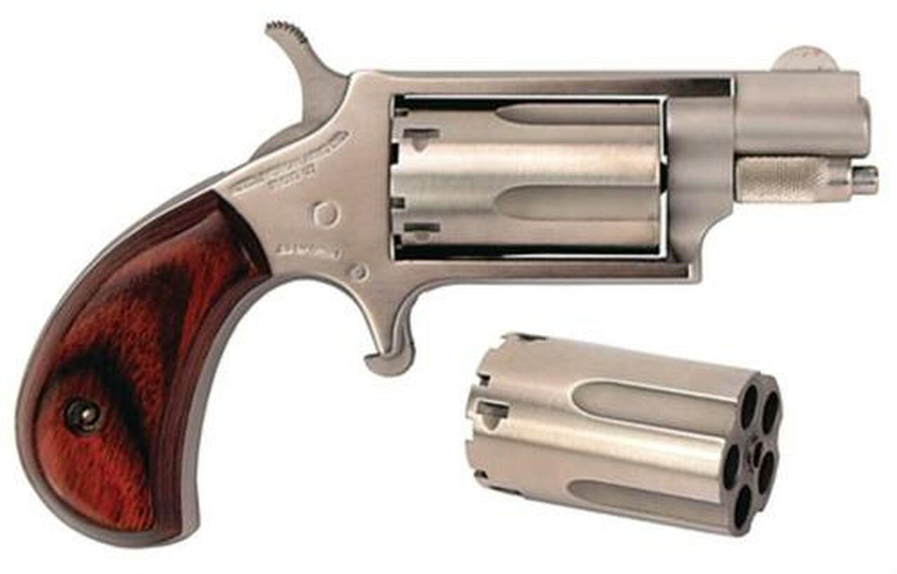 NAA 22MSC 22 Mag, 22LR Cylinder 1.12" 5rd Rosewood Grip Matte SS