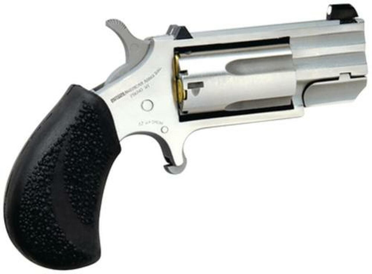 North American Arms NAA PUG 22 Magnum, 1" Heavy Barrel/White Dot Sights & Rubber Grip