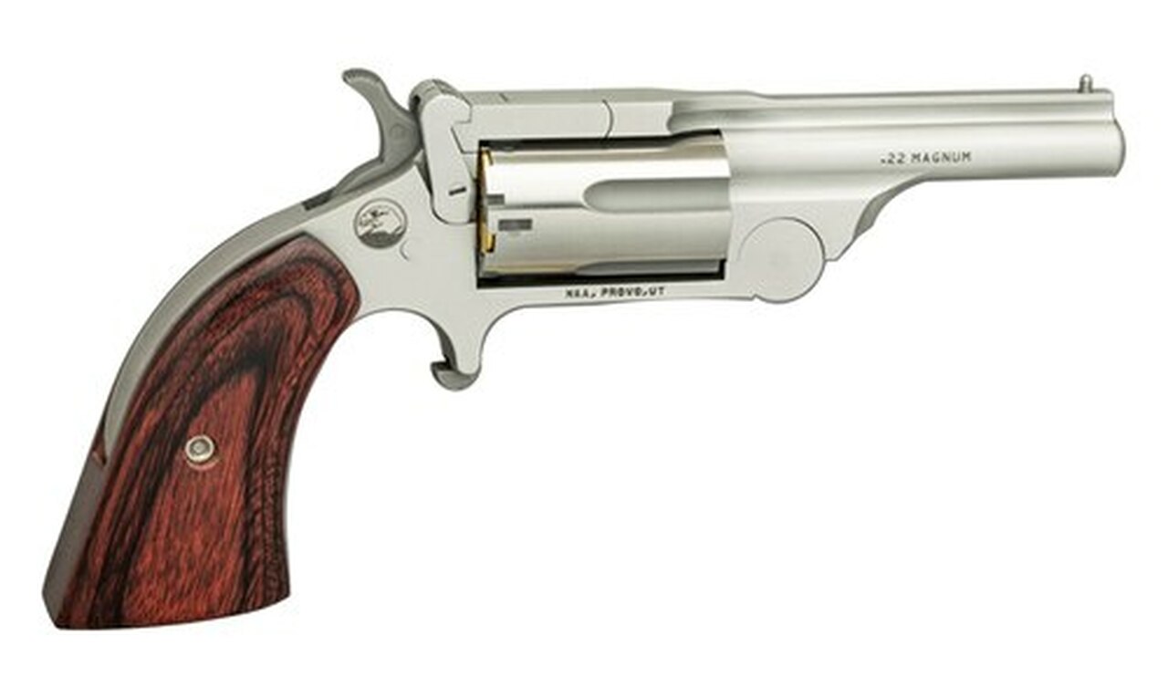 NAA Ranger II .22 WMR, 1.63" Barrel, Rosewood Bird's Head Grips, Chrome, 5rd
