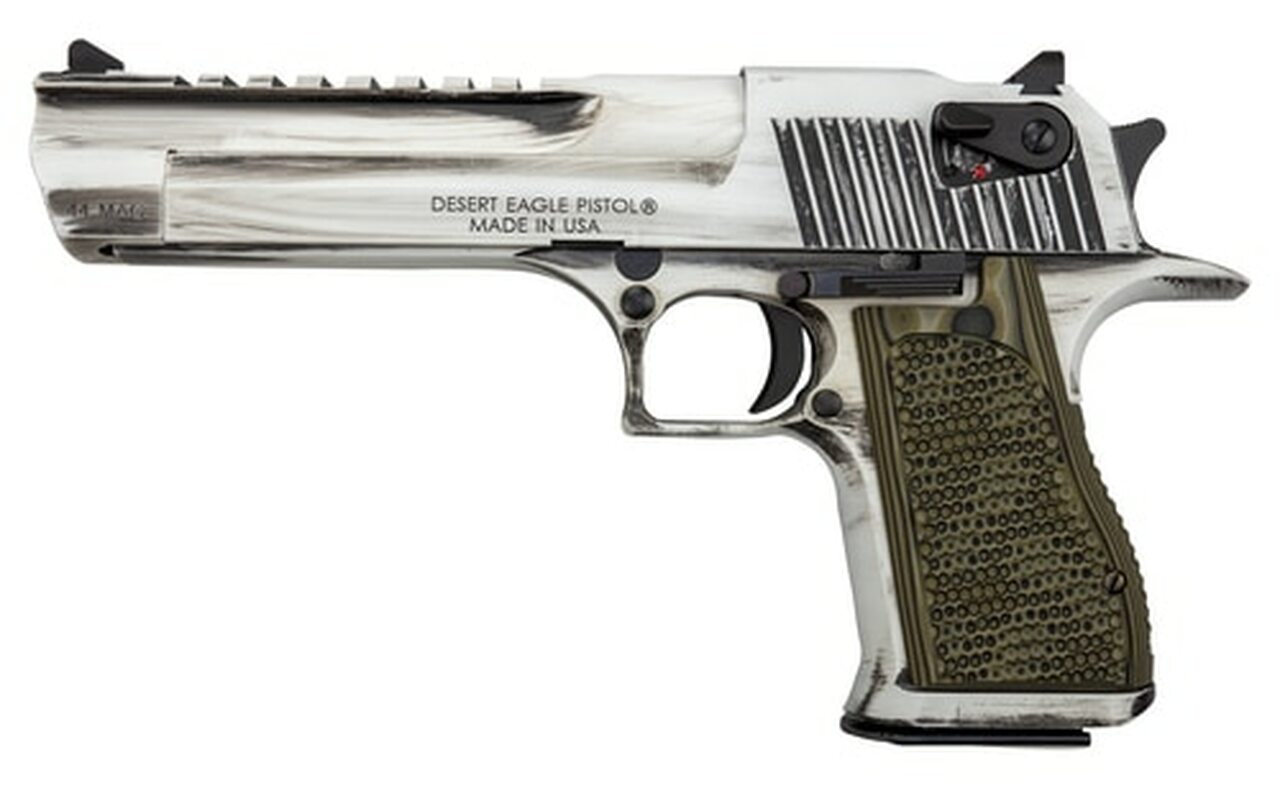 Desert Eagle Apocalyptic 44 Mag, 6" Barrel, White Matte Distressed Finish, 8rd Mag