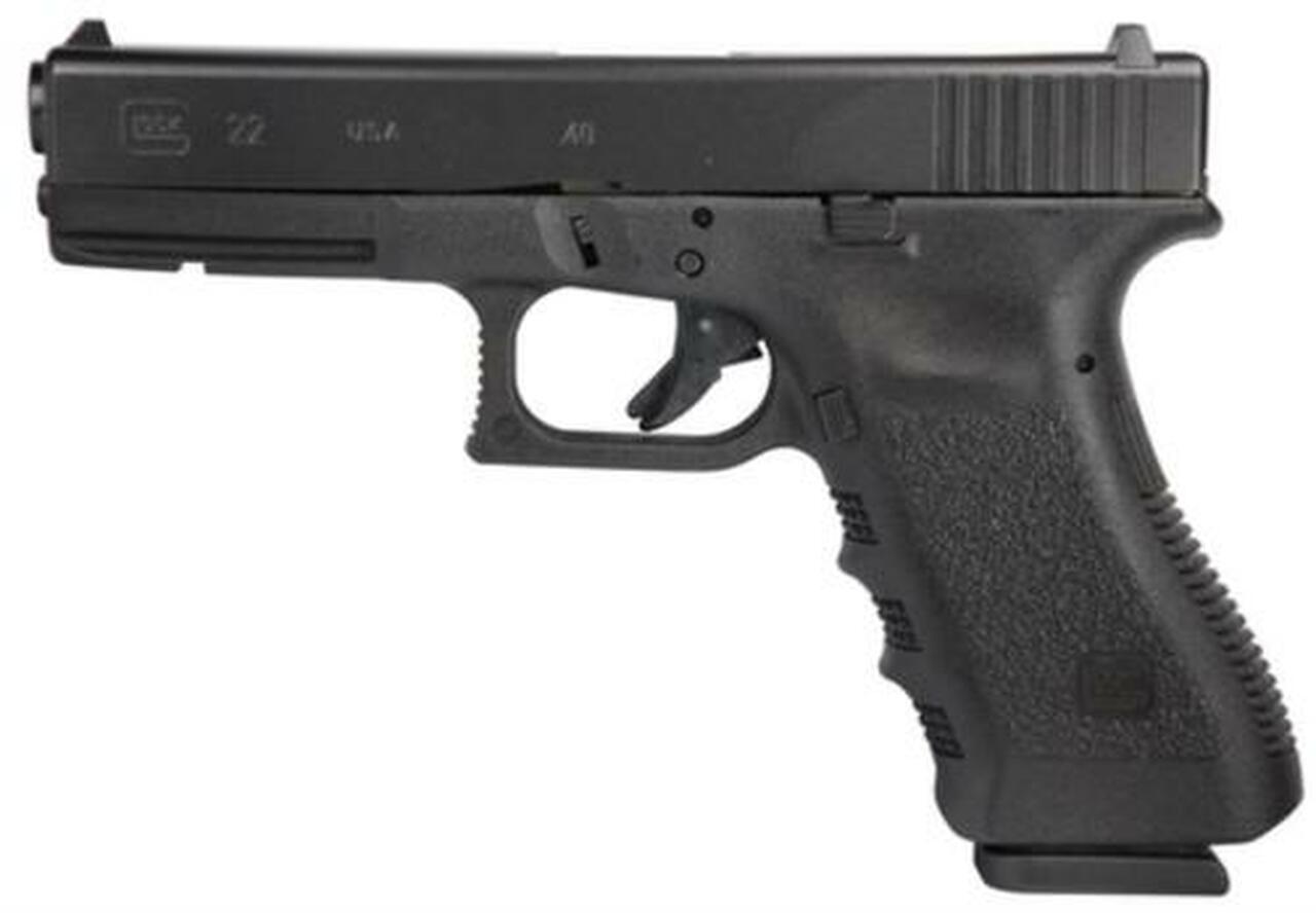 Glock, 22, Safe Action, 40S&W, 4.49" Barrel, Polymer Frame, Matte Finish, Fixed Sights, 15Rd, 2 Magazines, Glock OEM Rail, Right Hand
