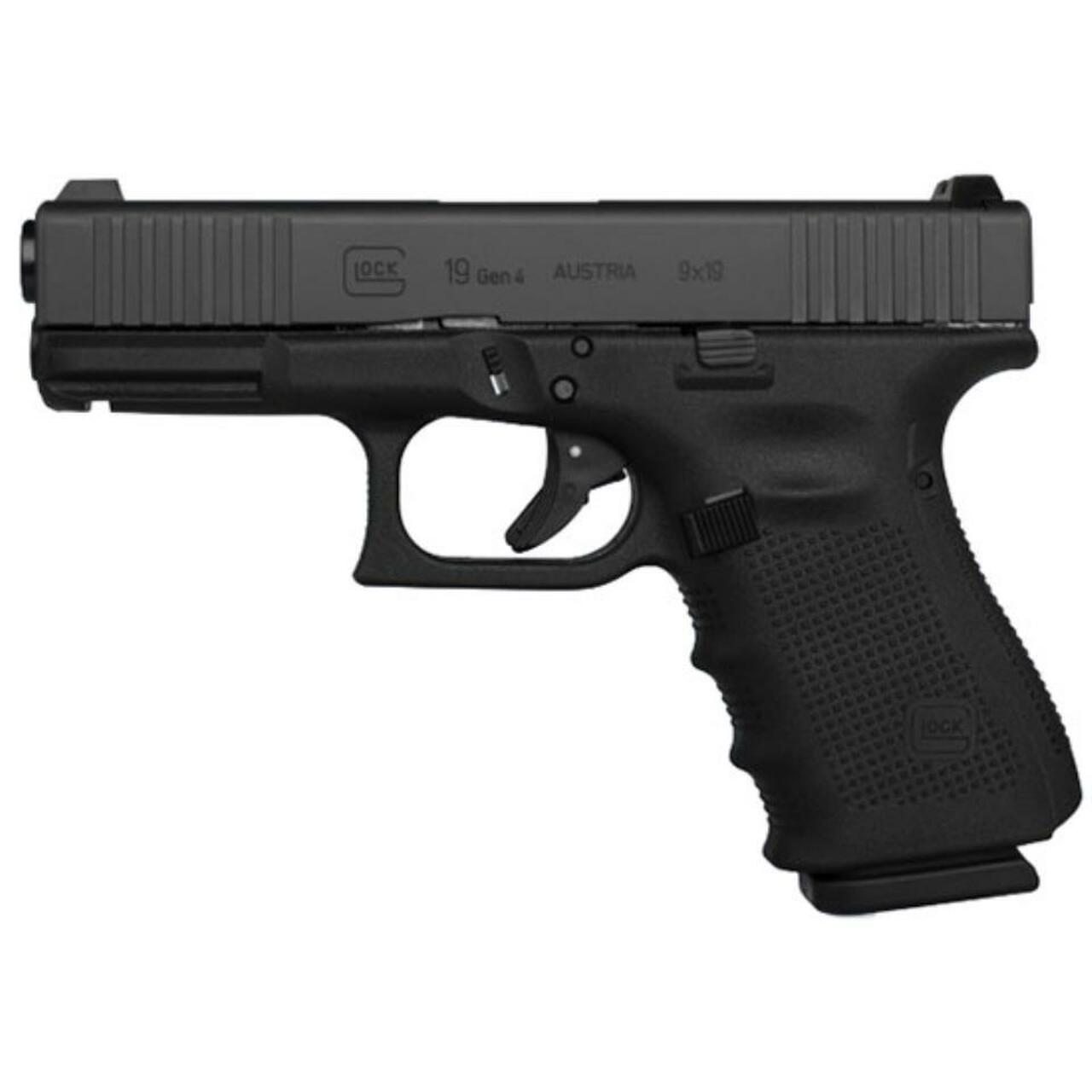 Glock G19 Gen4 9mm, 4" Barrel, Front Slide Serrations, 15rd Mag