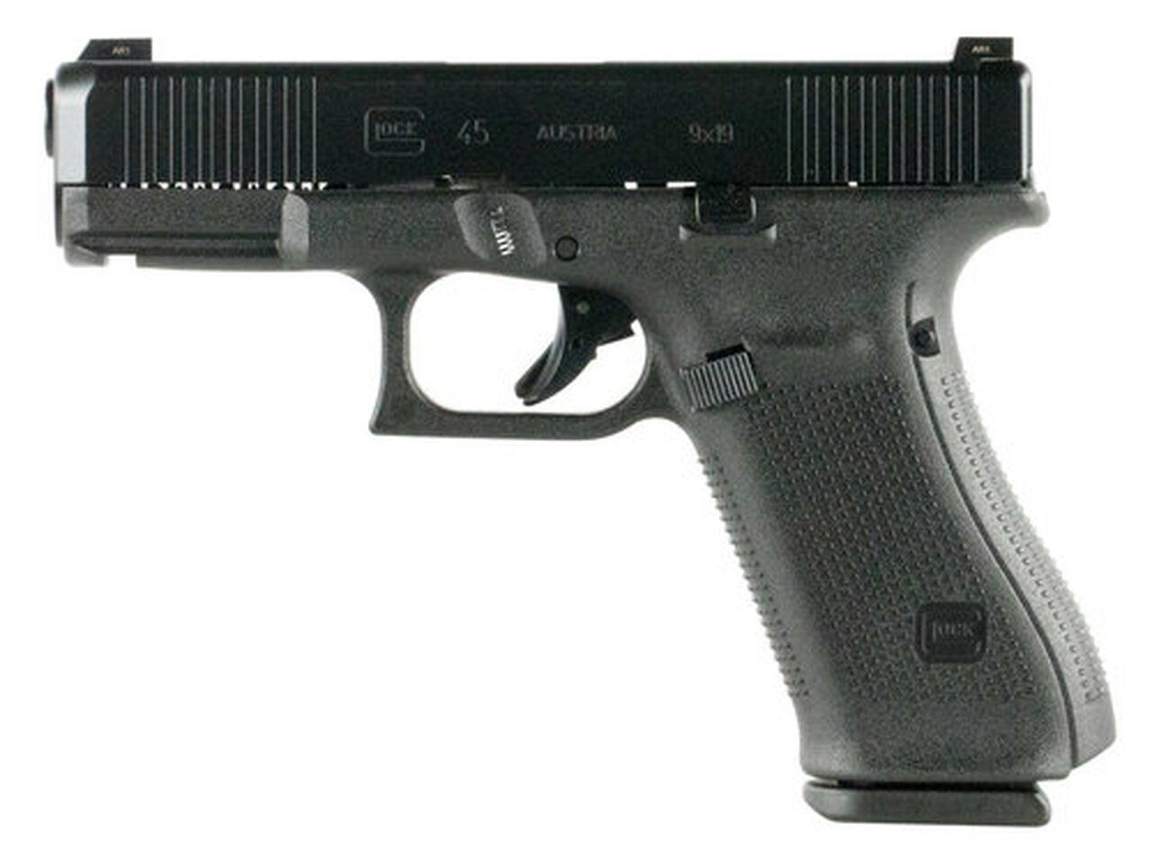 Glock G45 Compact, 9mm, 4.02" Barrel, 10rd, FS, Black nDLC Slide, Black Frame