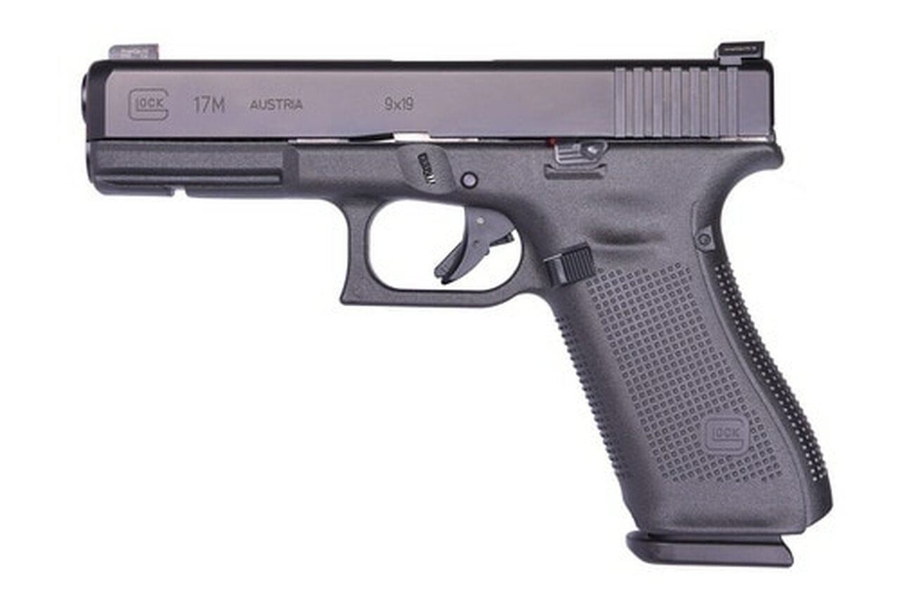 Glock, 45, Semi-automatic, Striker Fired, Full Size, 9mm, 4.02", Matte, 17Rd, 3 Mags, Night Sights, Polymer, Matte