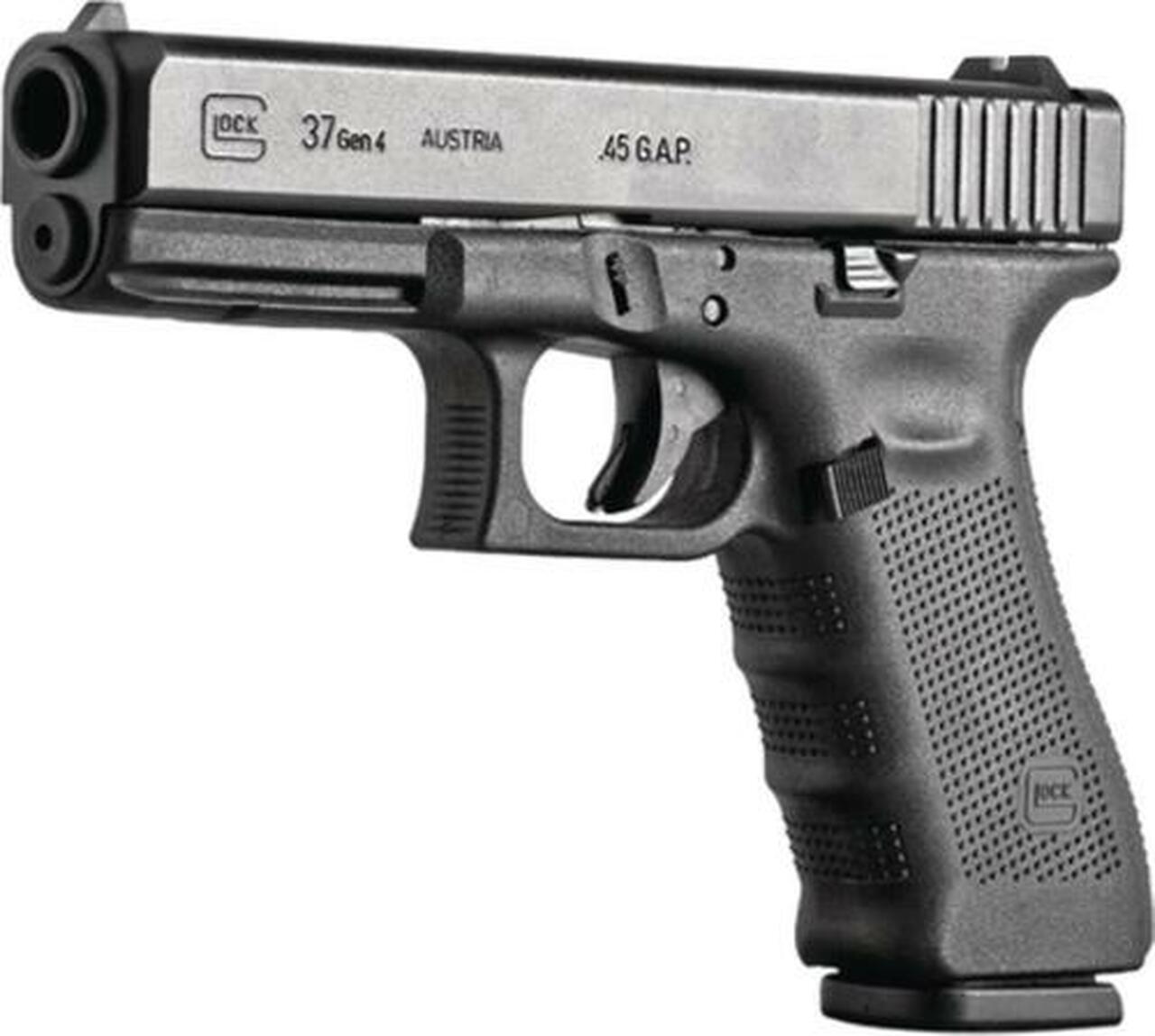Glock G37 Gen4 .45 GAP, 4.6" Barrel, Black, Fixed Sights, 10rd