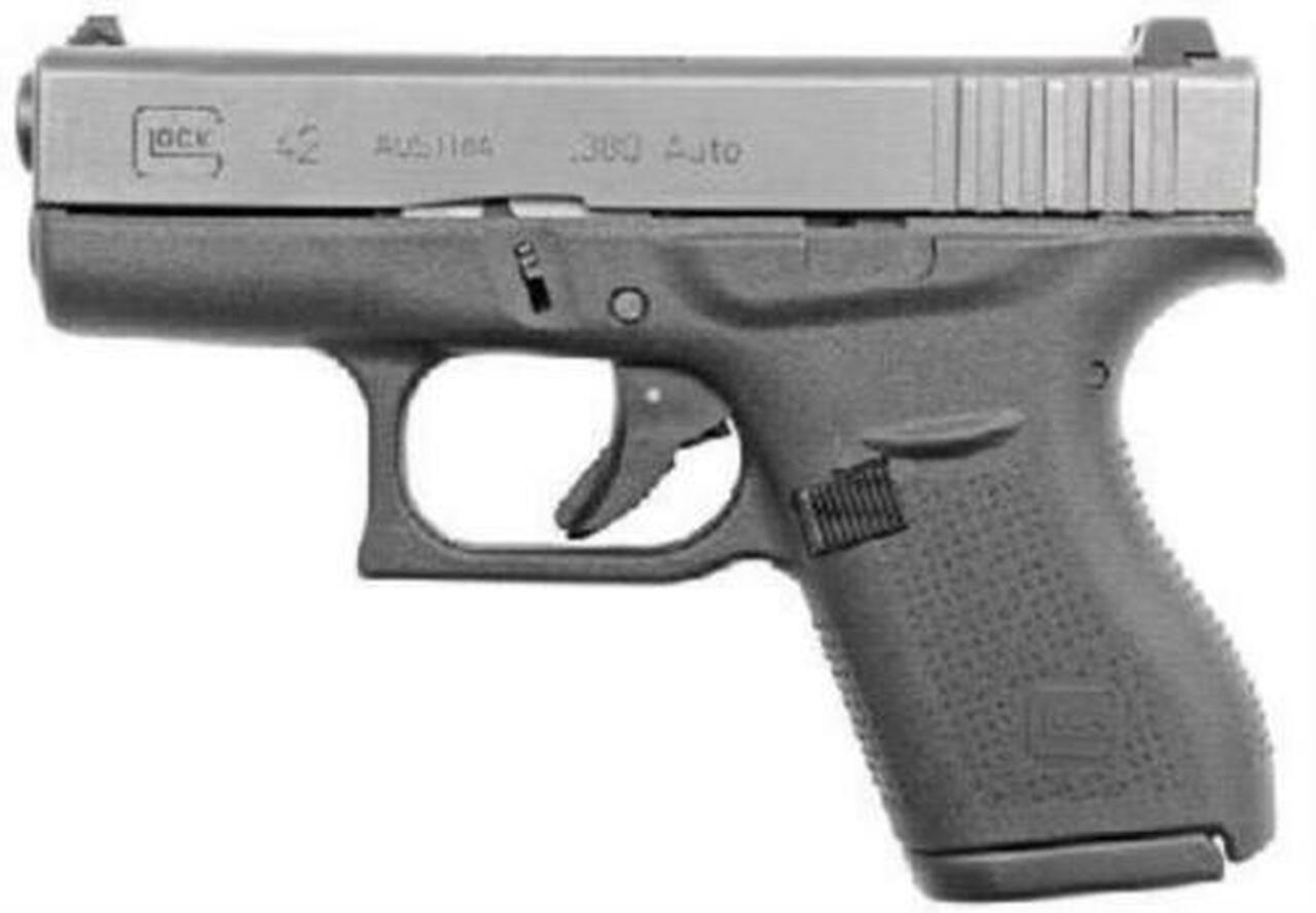 Glock G42 380 ACP 3.25" Barrel, Black, 6rd, NO FACTORY BOX