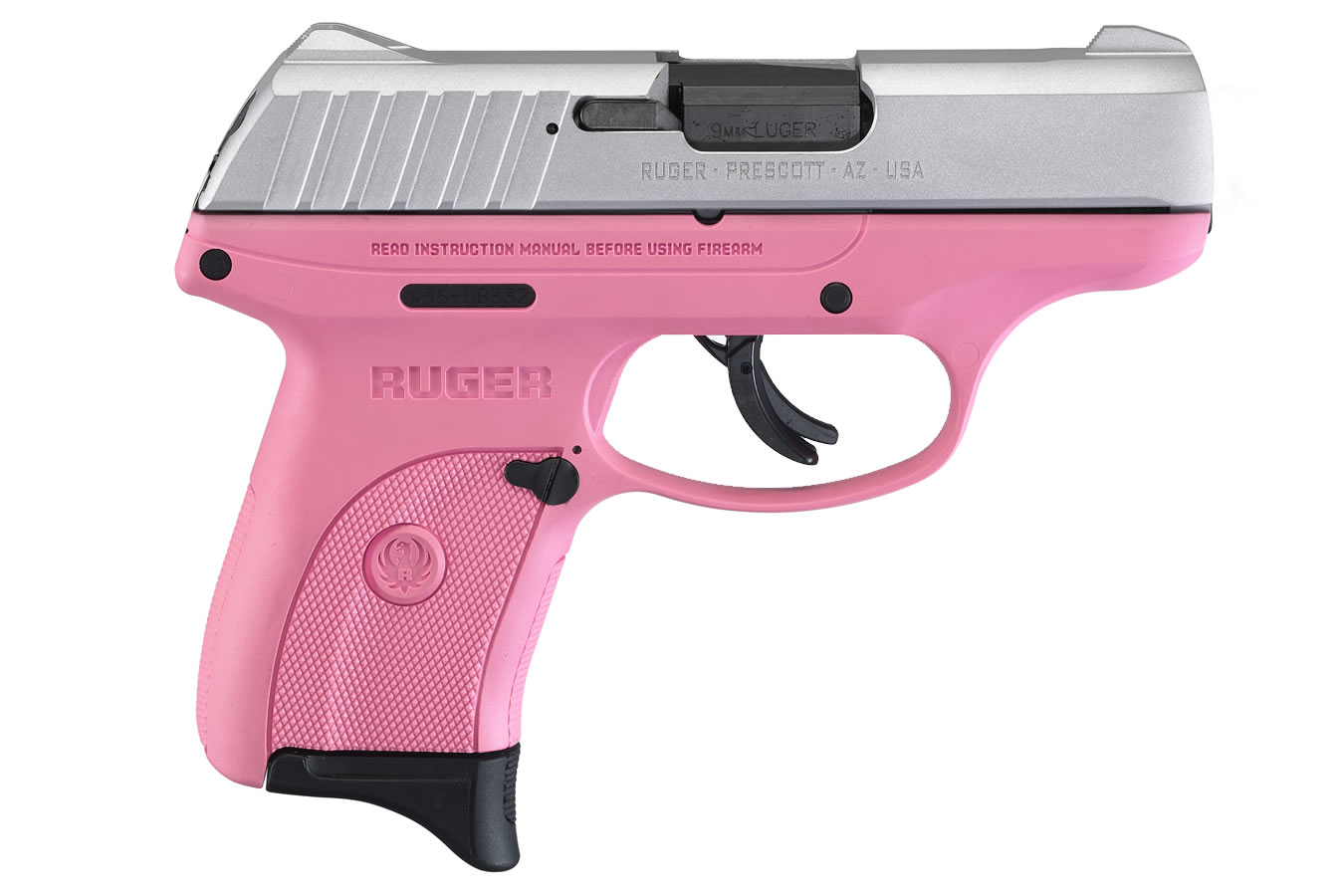 EC9s 9mm Striker-Fired Pistol with Pink Grip Frame and Aluminum Cerakote Slide
