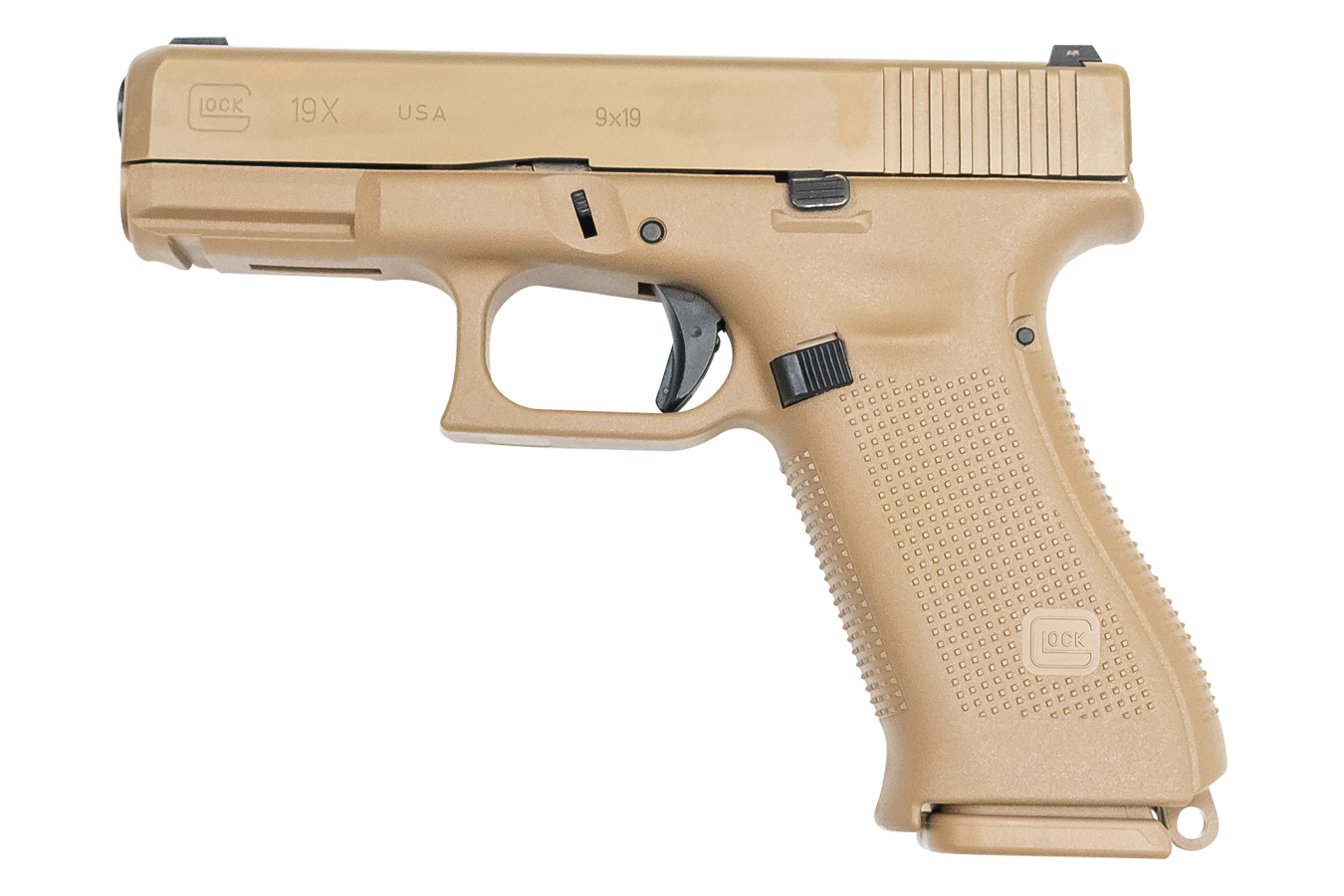 19x 9mm Full-Size FDE Pistol with 17 Round Magazine (Made in USA)