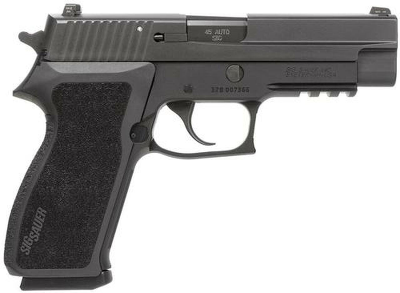 Sig P220 45 ACP 4.4In Nitron Black Da/Sa Siglite E2 Grip (2) 8RD Steel MAG MA Compliant