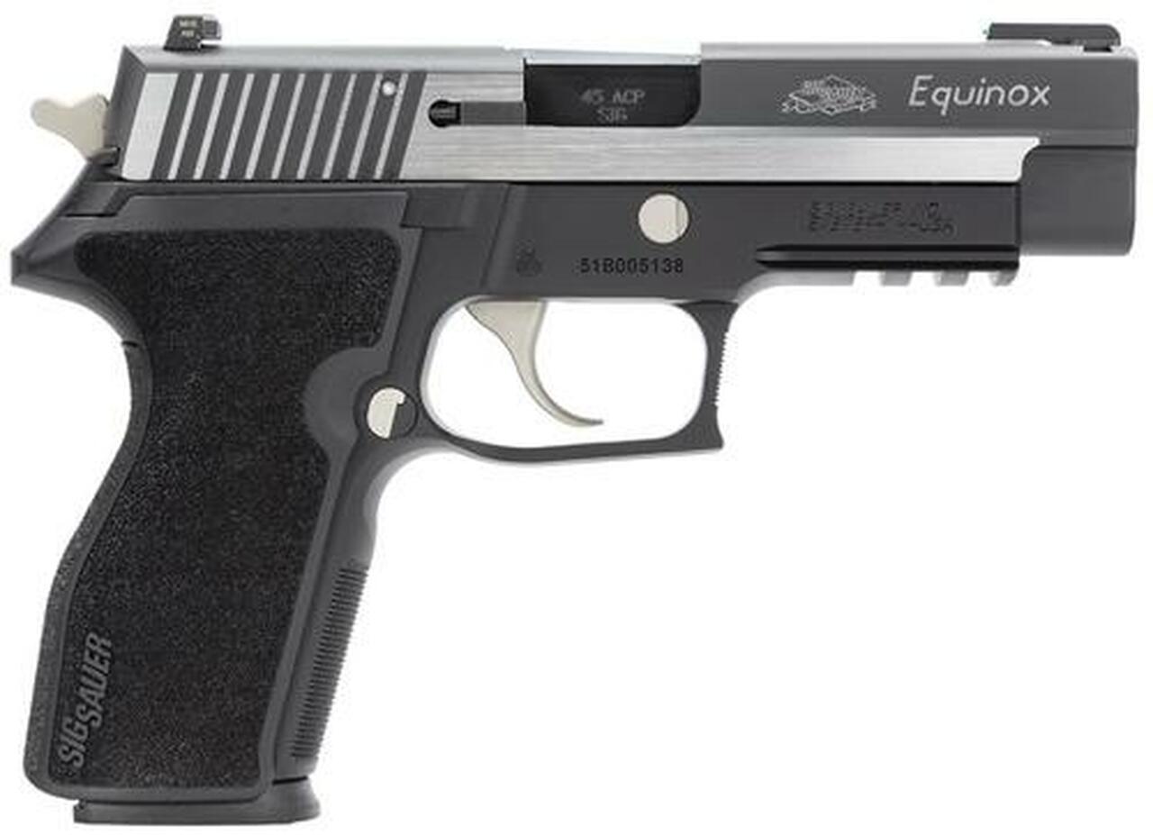 Sig P227 Equinox 45 ACP 4.4 Barrel 2 Tone Fiber Optic Sight &amp; Siglite Night Sights 10 Rd Mag