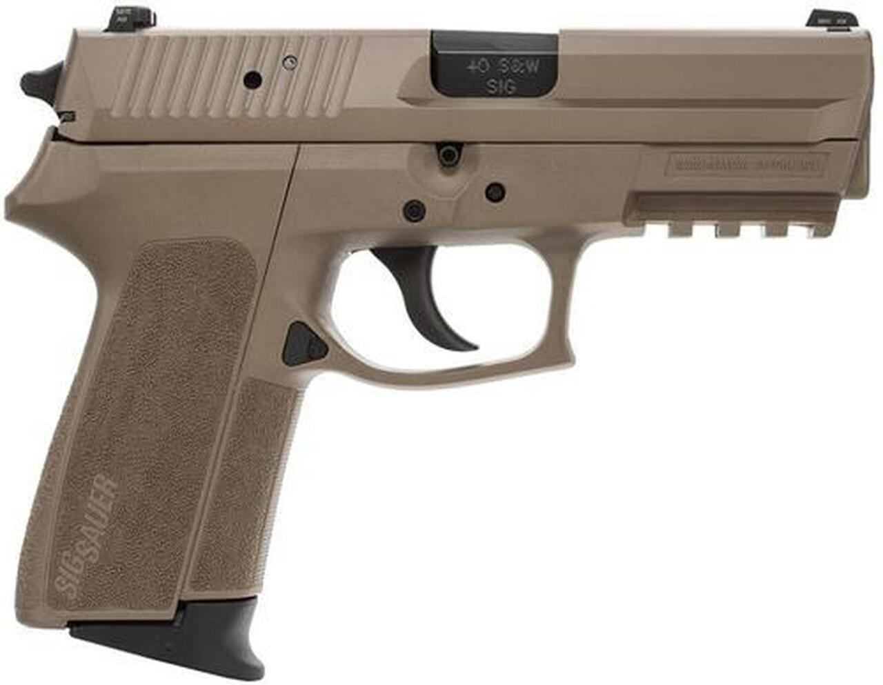 Sig Sp2022 40 S&amp;W 3.9In Flat Dark Earth Da/Sa Siglite Flat Dark Earth Polymer Grip (2) 12Rd Steel MAG Rail
