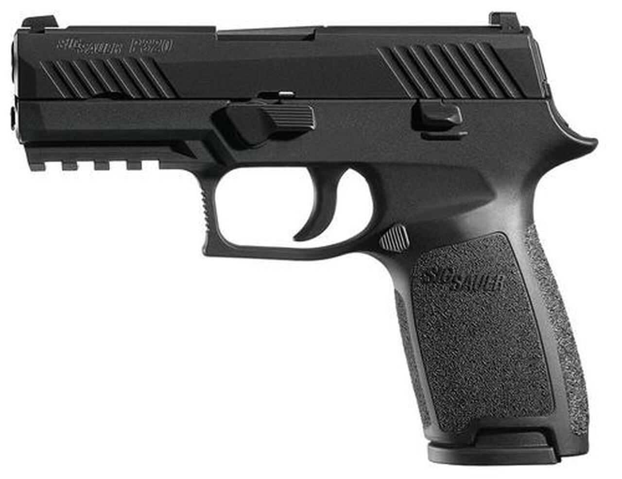 Sig P320 45 ACP 3.9" Barrel Nitron Black, Striker Siglite Modular Polymer Grip (2) 10Rd Steel MAG Rail