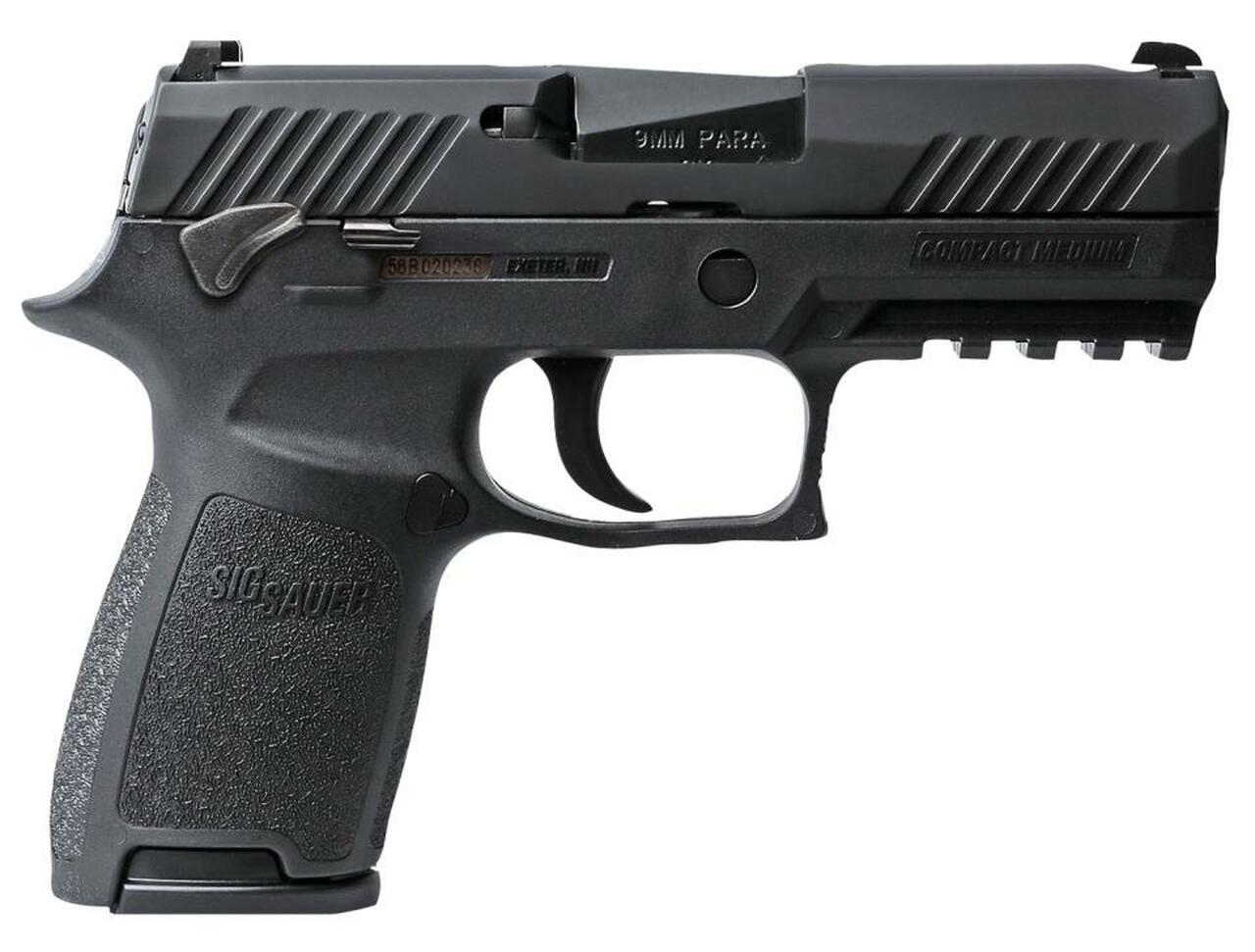 Sig P320 Compact 9MM 3.9" Barrel Siglite MOD Poly Grip, Manual Safety (2) 15Rd Mags