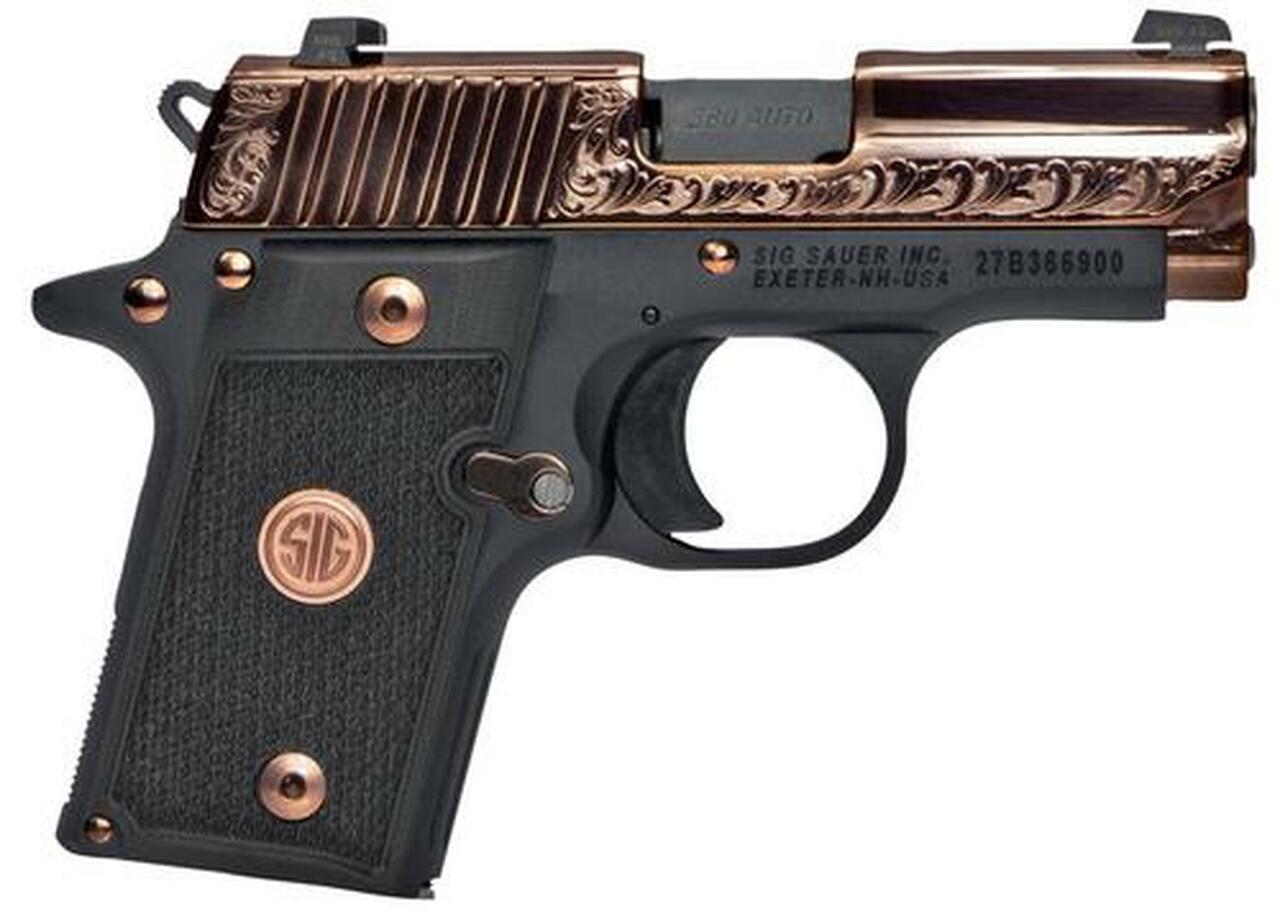 Sig P238, .380 ACP, 3", Black G10 Grips, Rose Gold Finish, 7rd