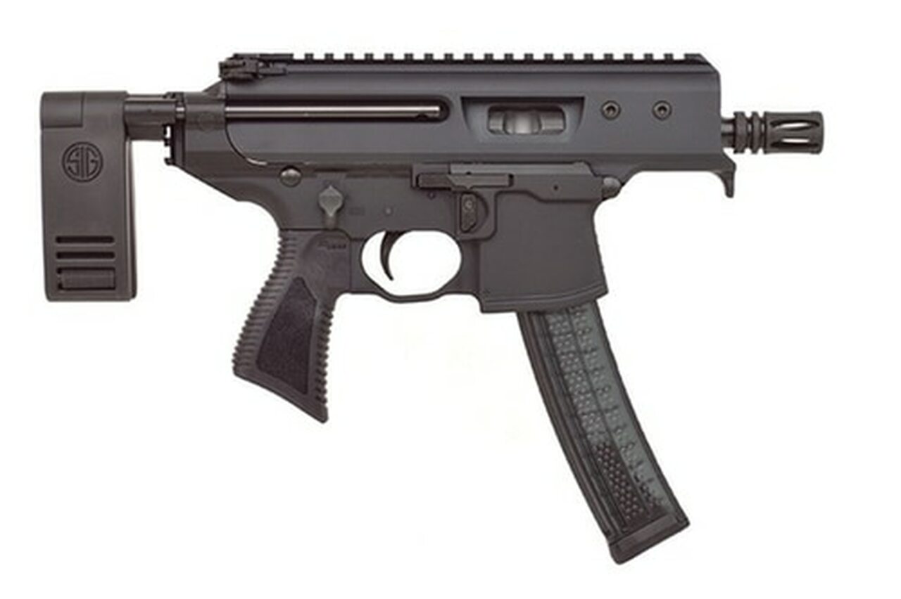 Sig MPX Copperhead Pistol 9mm, 3.5" Barrel, Pistol Contour Brace, Black, 30rd