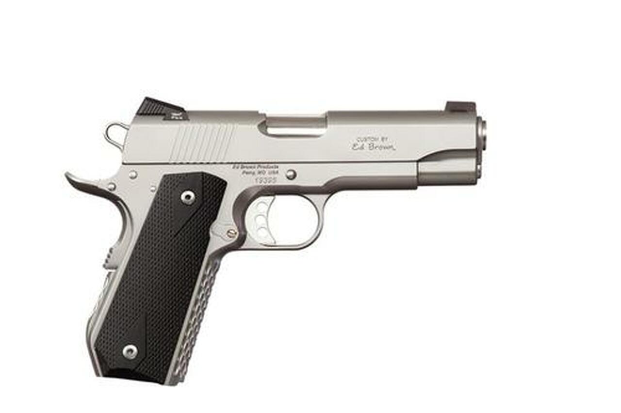Ed Brown Alpha Carry Single 45 ACP 4.2" Barrel, Black Grips Stainless Frame, 7rd