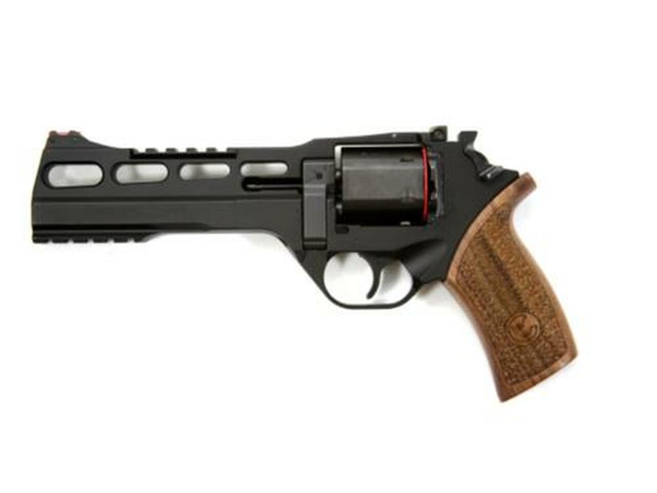 Chiappa Rhino 60DS, .40 S&amp;W, 6", 6rd, Black, Wood Grips, Adj. Sights