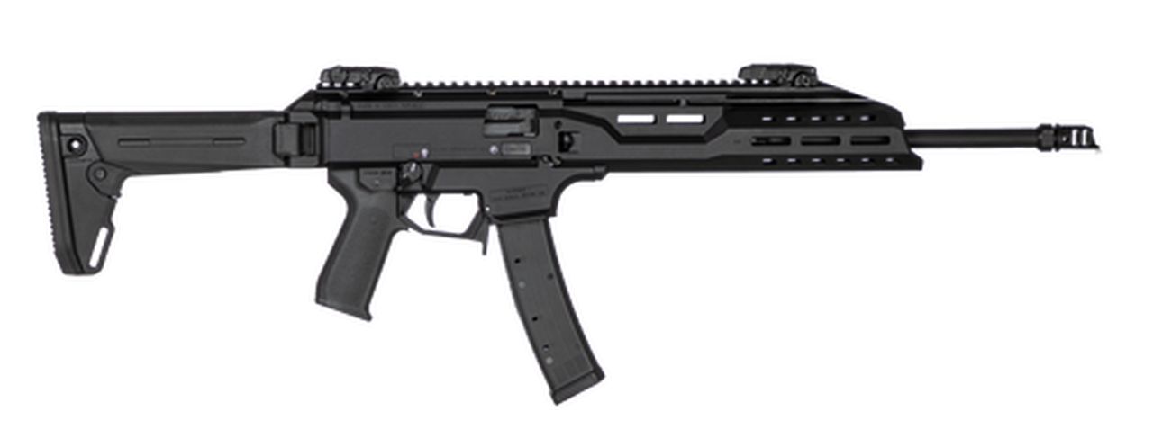 CZ, Scorpion Carbine 9mm, 16" Barrel, Black, Magpul Stock Grip and Flip Up Sights, 35rd