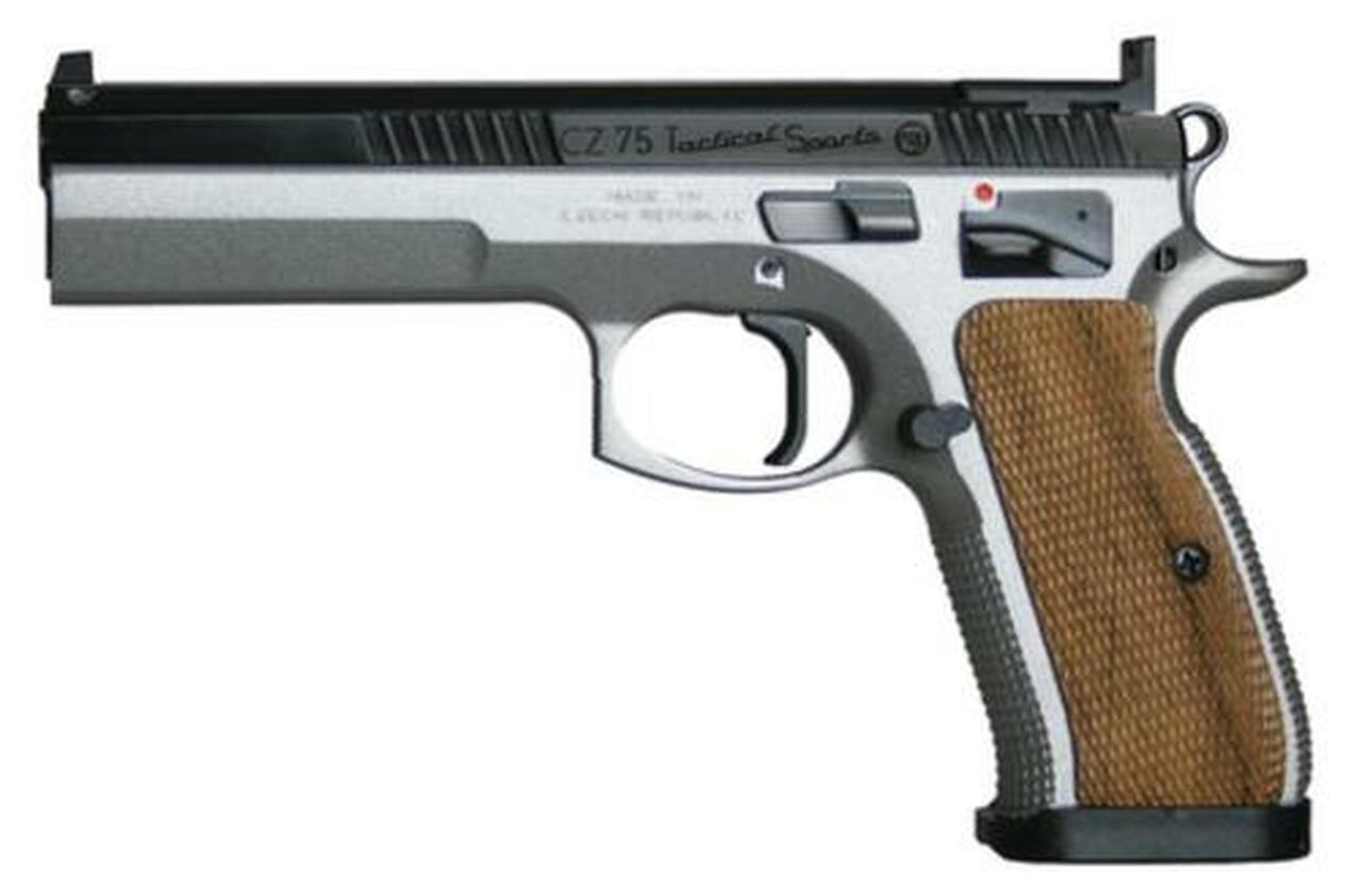 CZ Tactical Sport Pistol 9MM 5.23" Barrel, Nickel Frame &amp; Blue Slide 20RD Mag