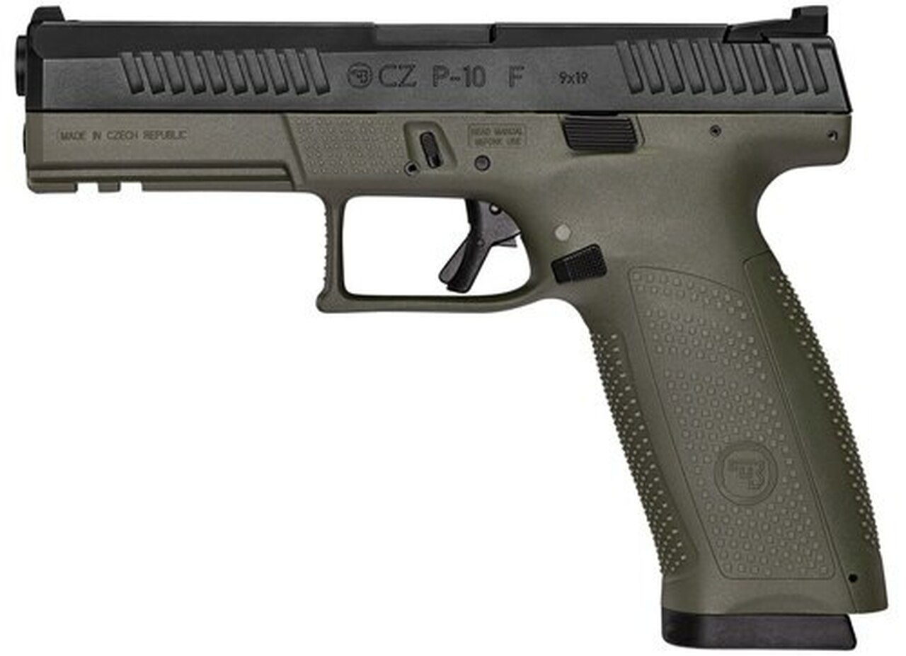 CZ P-10 Full Size, 9mm, 4.5" Barrel, 19rd, Night Sights, OD Green