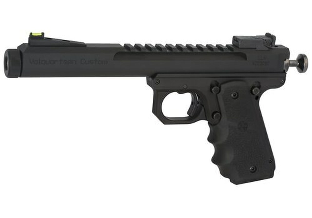 Volquartsen Scorpion Limited Model .22 LR, 6" Barrel, 1911 Style Frame, Hi-Viz Front With Target Rear, Hogue Grips, Black