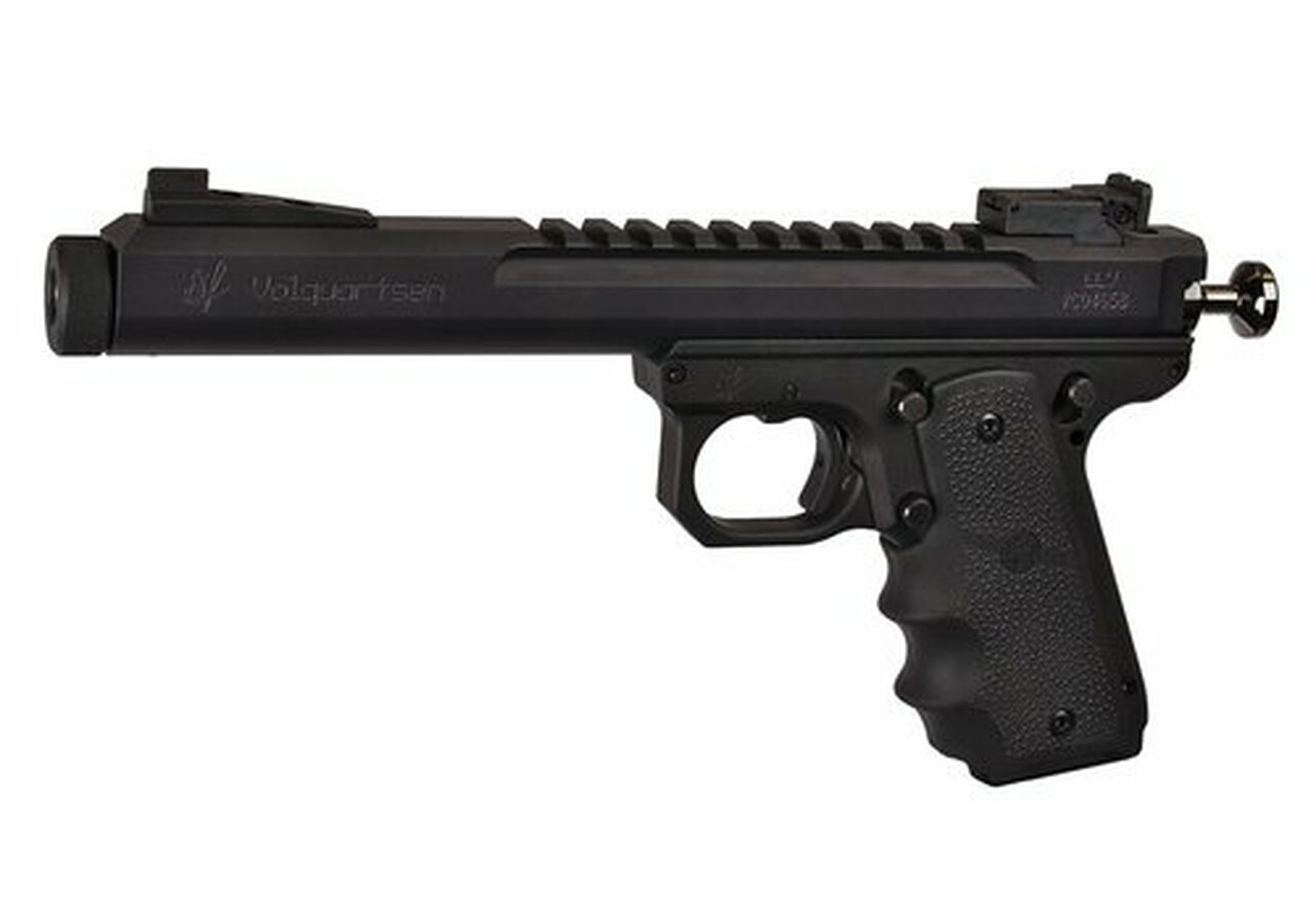 Volquartsen Scorpion .22 LR, 6" Barrel, Hogue Grips, Target Sights, Black