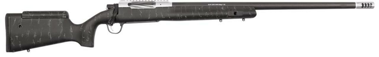 Christensen E.L.R. 300 Rem Ultra Mag, 26" SS Carbon Fiber Wrapped Barrel, Black/Grey Webbing, 3rd