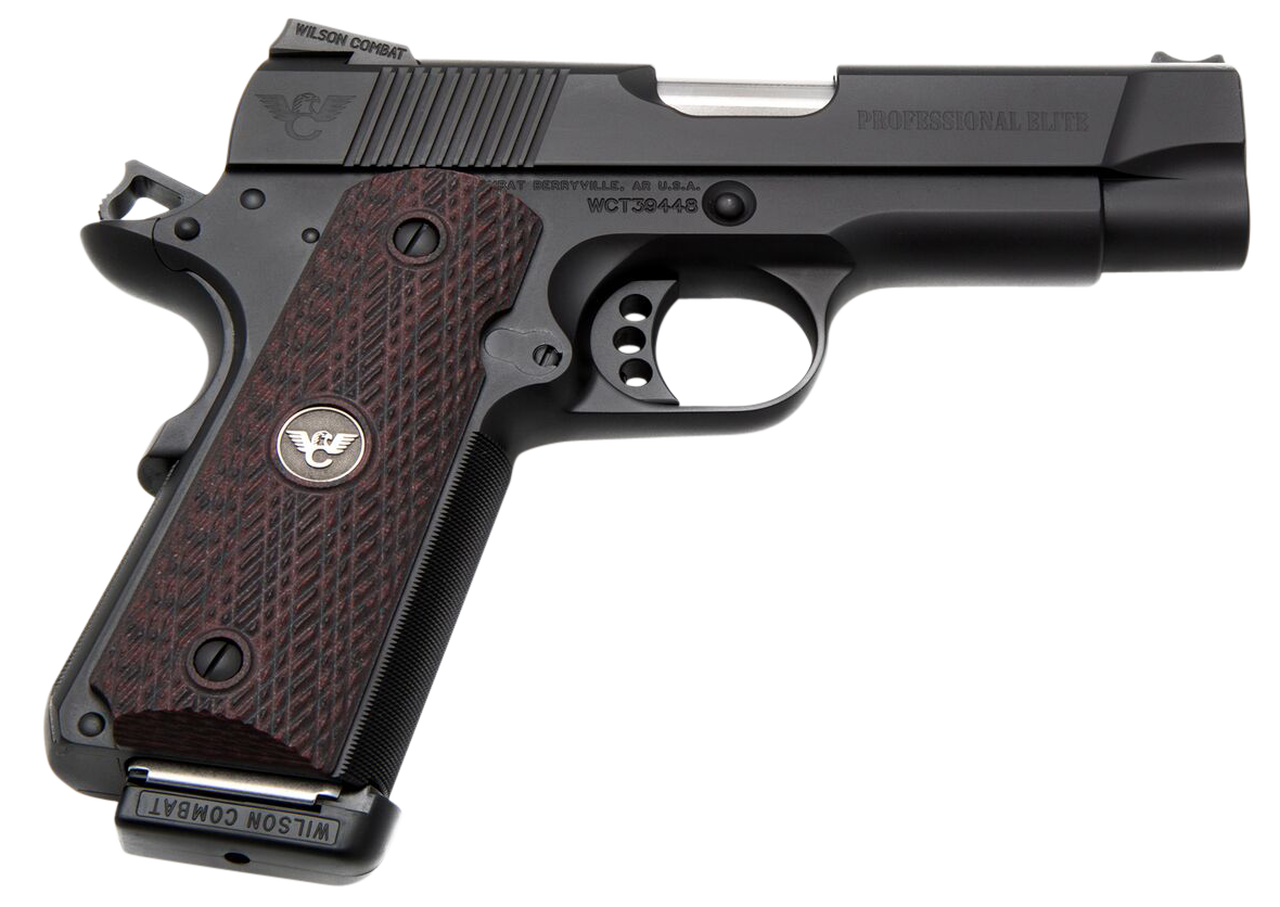 Wilson Combat 1911 Professional Elite 45 ACP Single 4" Barrel Black Cherry G10 Grip Black Slide