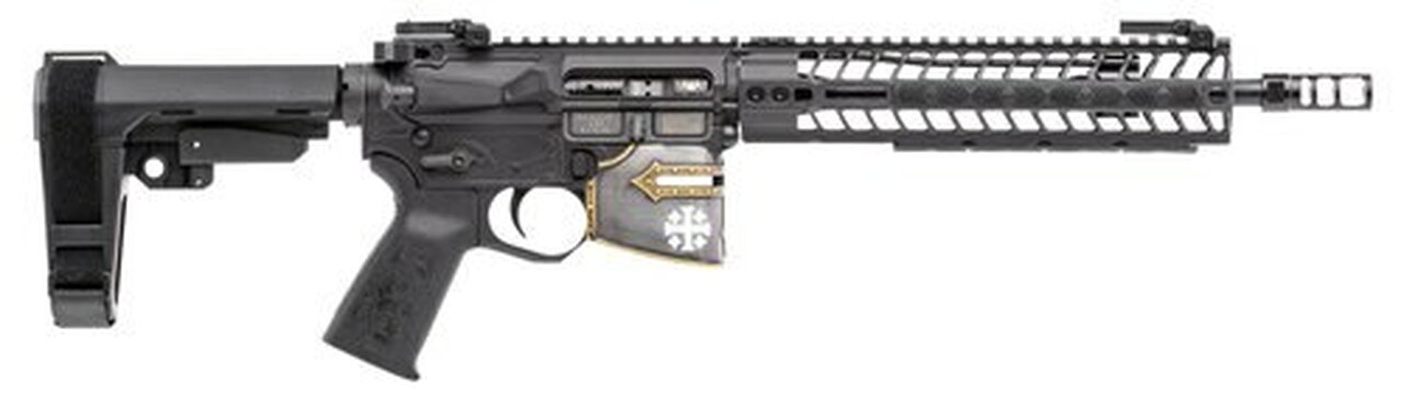 Spikes Rare Breed Crusader AR-15 Pistol, 5.56/.223, 11.5", No Magazine, Distressed Helmet