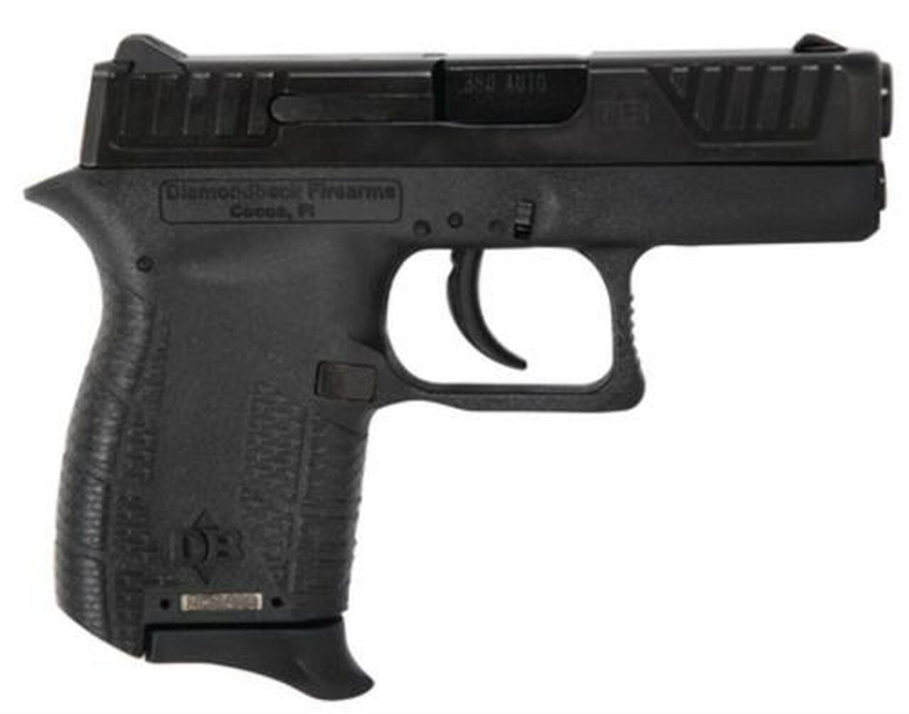 Diamondback DB9 9mm .380 ACP 2.8" Barrel SS Slide Polymer Frame Diamond Grips 6 Rd Mag