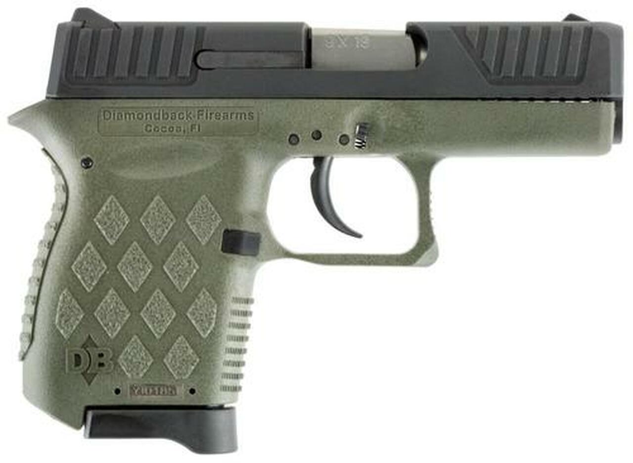 Diamondback DB9 9mm, 3", 6rd, OD Green Frame/Black Slide, Adj. Sights
