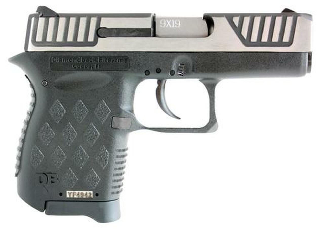 Diamondback DB9, 9mm, 3", 6rd, Black Polymer Grip, Stainless Steel Slide