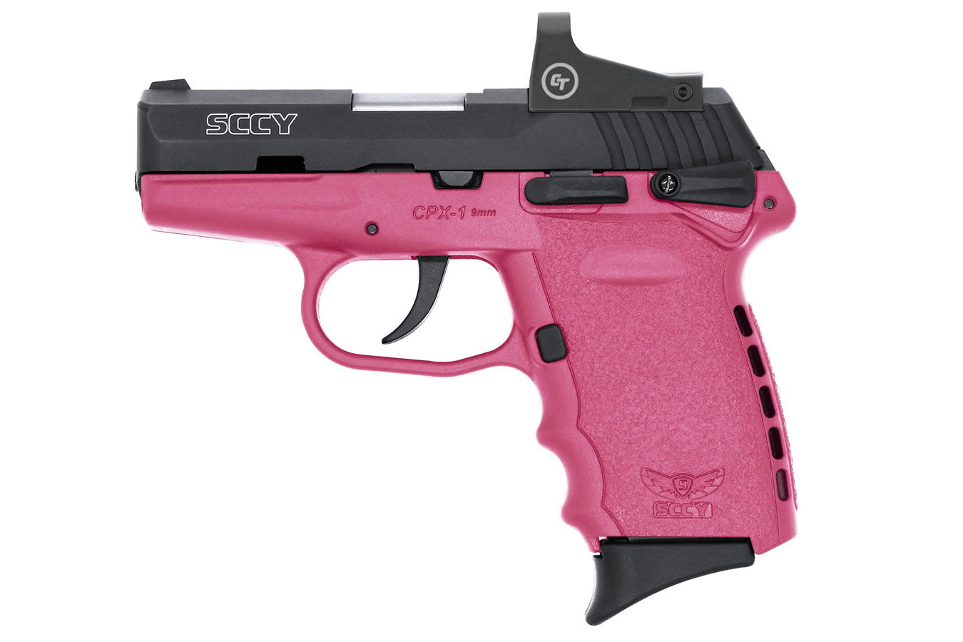 CPX-1 9mm Pistol with Pink Frame and Crimson Trace Red Dot