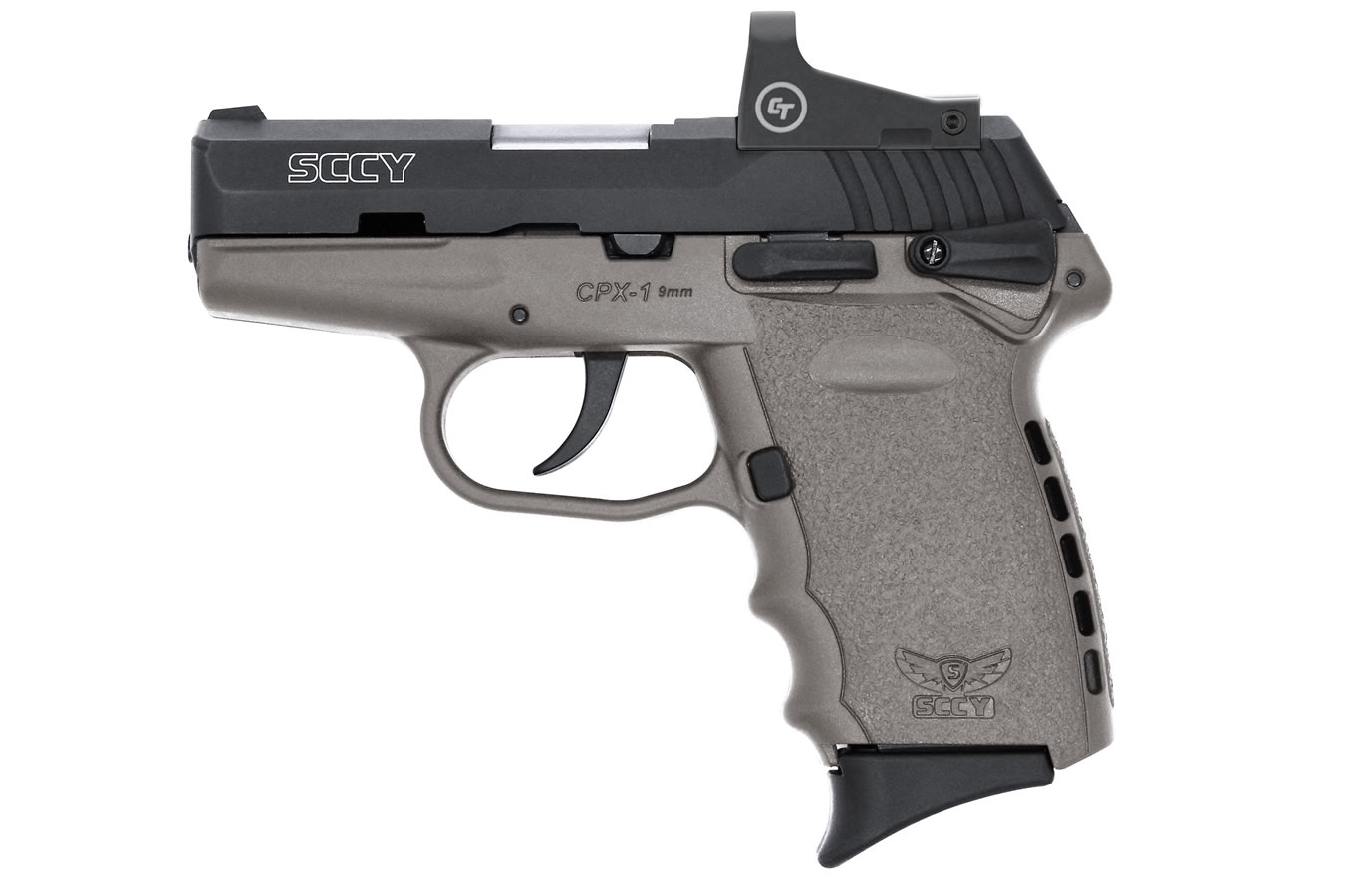 CPX-1 9mm Pistol with Sniper Gray Frame and Crimson Trace Red Dot