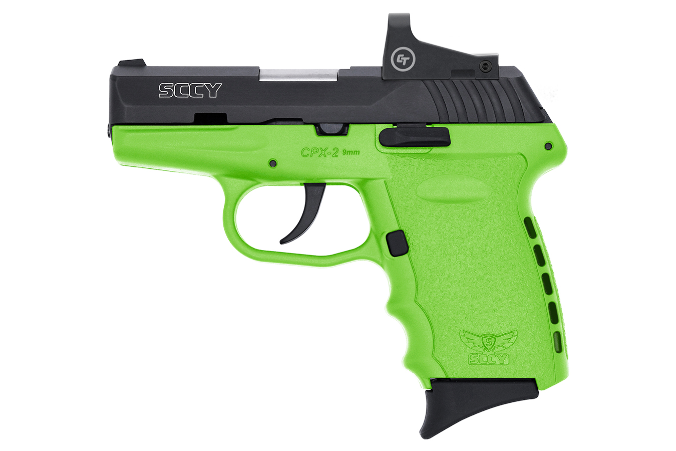 CPX-2 9mm Lime Green Pistol with Crimson Trace Red Dot