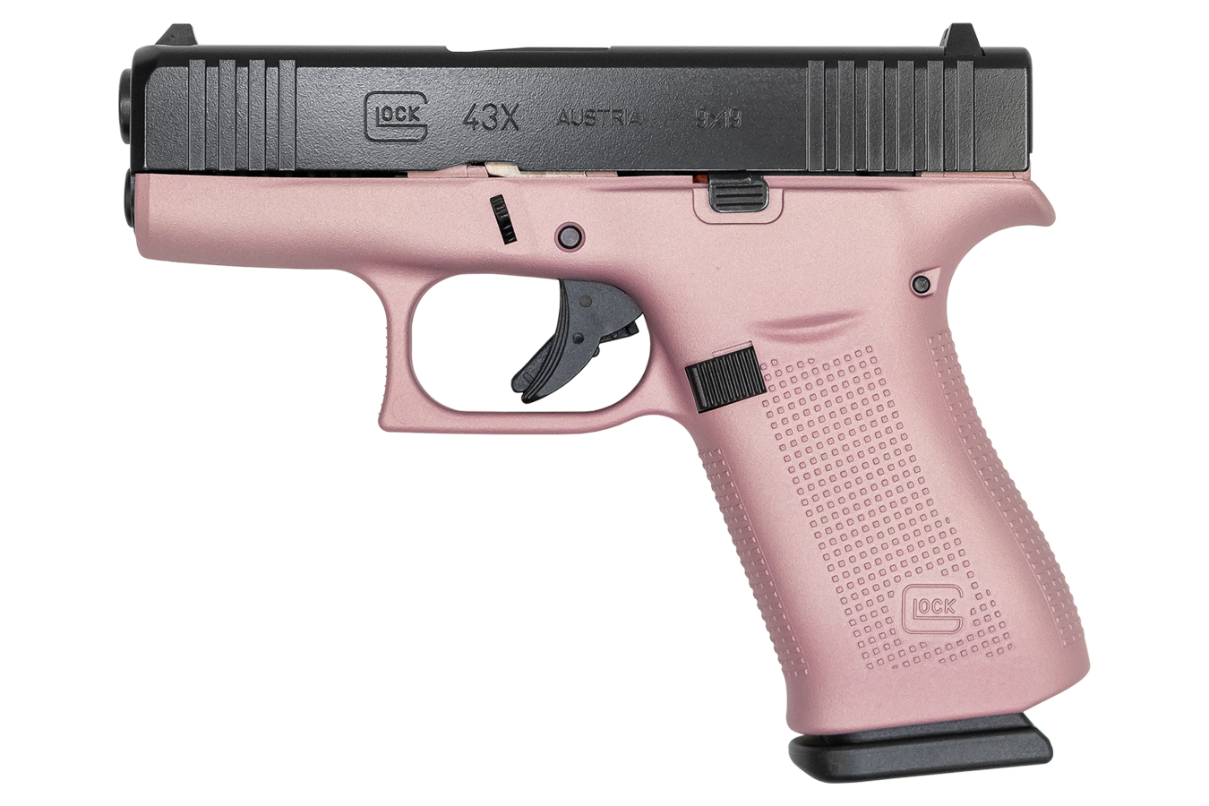 43X 9mm 10-Round Pistol with Pink Champagne Frame and Black nDLC Slide