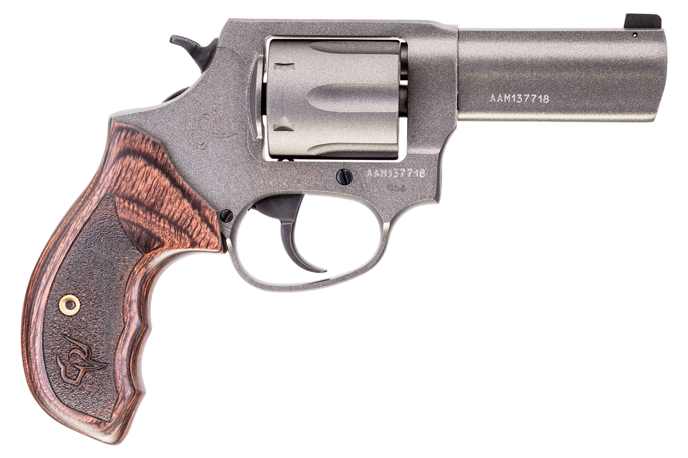 856 Defender 38 Special +P 6-Shot Revolver with Tungsten Finish and Wood Grips