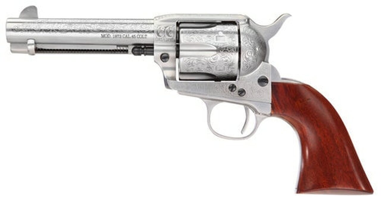 Taylors 1873 Cattleman Floral White 45 LC, 4.75" Barrel