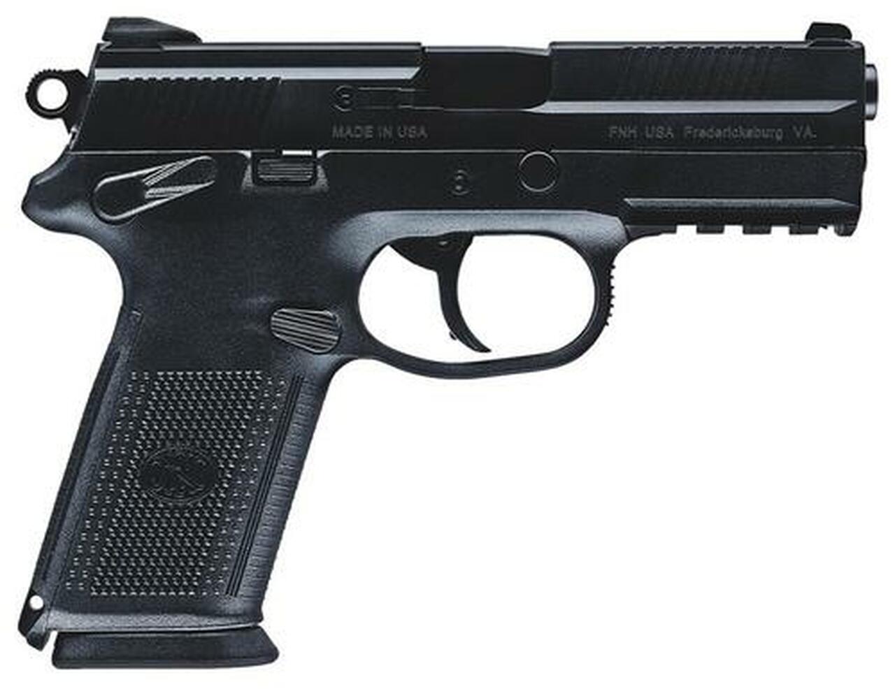 FN America, FNX-45, DA/SA, Full Size, 45ACP, 4.5" Barrel, Polymer Frame, Matte Black, Fixed Sights, 3-10Rd Magazines, Fired Case, Manual Safety