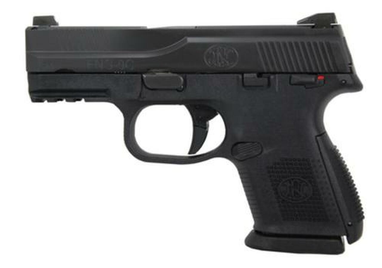 FN America, FNS-9C, Semi-automatic, 9mm, 3.6" Barrel, Polymer Frame, Black, Night Sights, 2-12Rd & 1-17Rd, Manual Safety, Compact Size, Fired Case