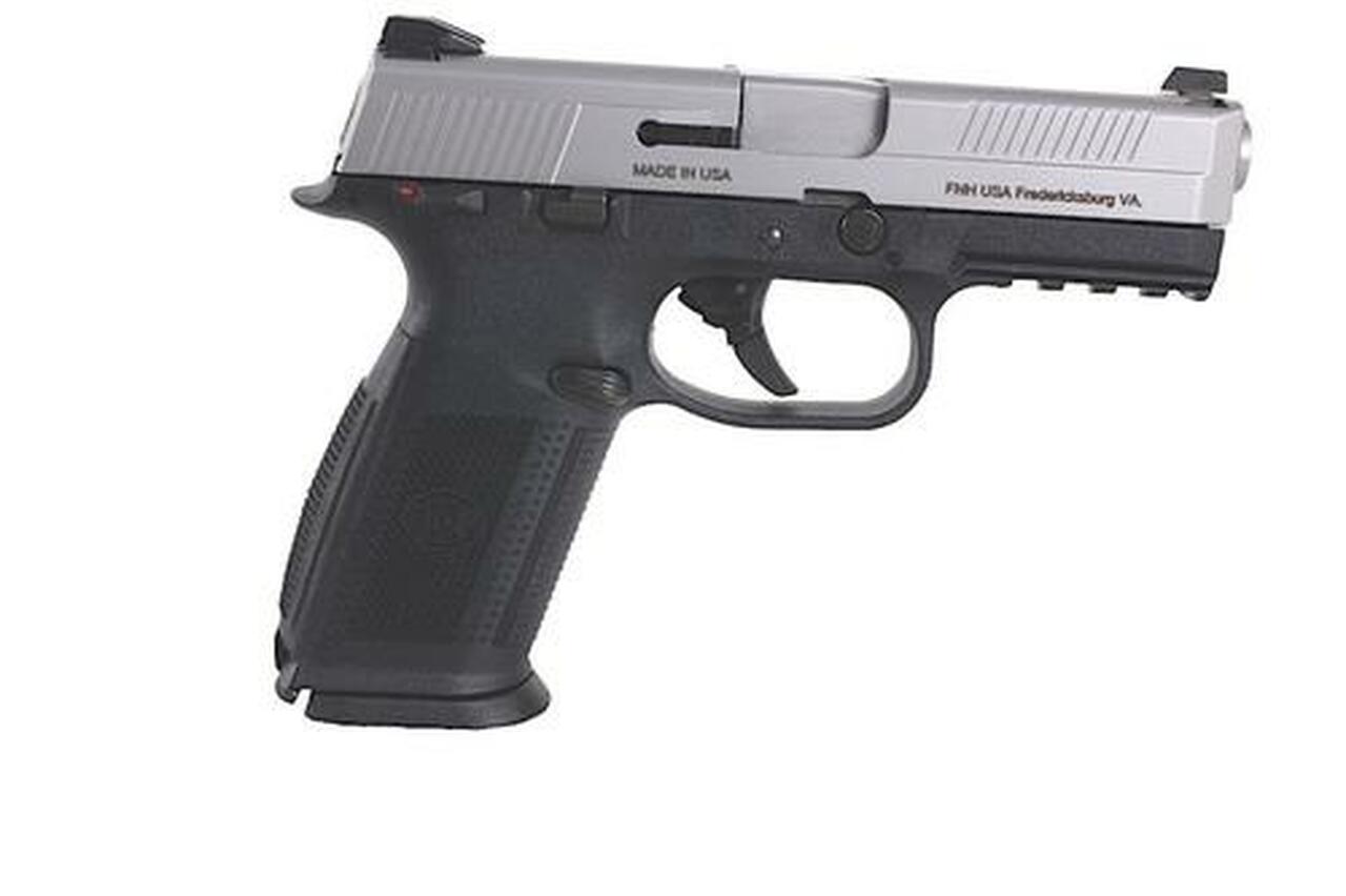 FN FNS40 Manual Safety Fxd 3 Dot NS 40S&W 4" Barrel, 3 Mags Poly Grips Black/SS, 10rd