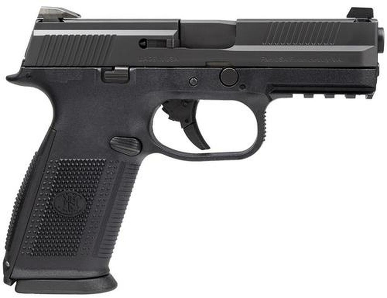 FN FNS-9 No Manual Safety Fxd 3 Dot 9mm 4" Barrel, 3 Mags Black Poly/Black, 10rd