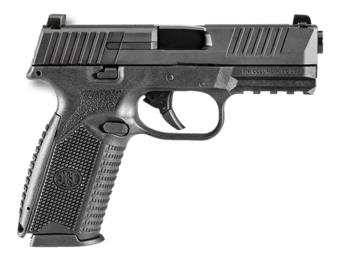 FN 509 NMS NS 4" Barrel, Black Interchangeable Backstrap Grip Black Steel Slide, 17rd