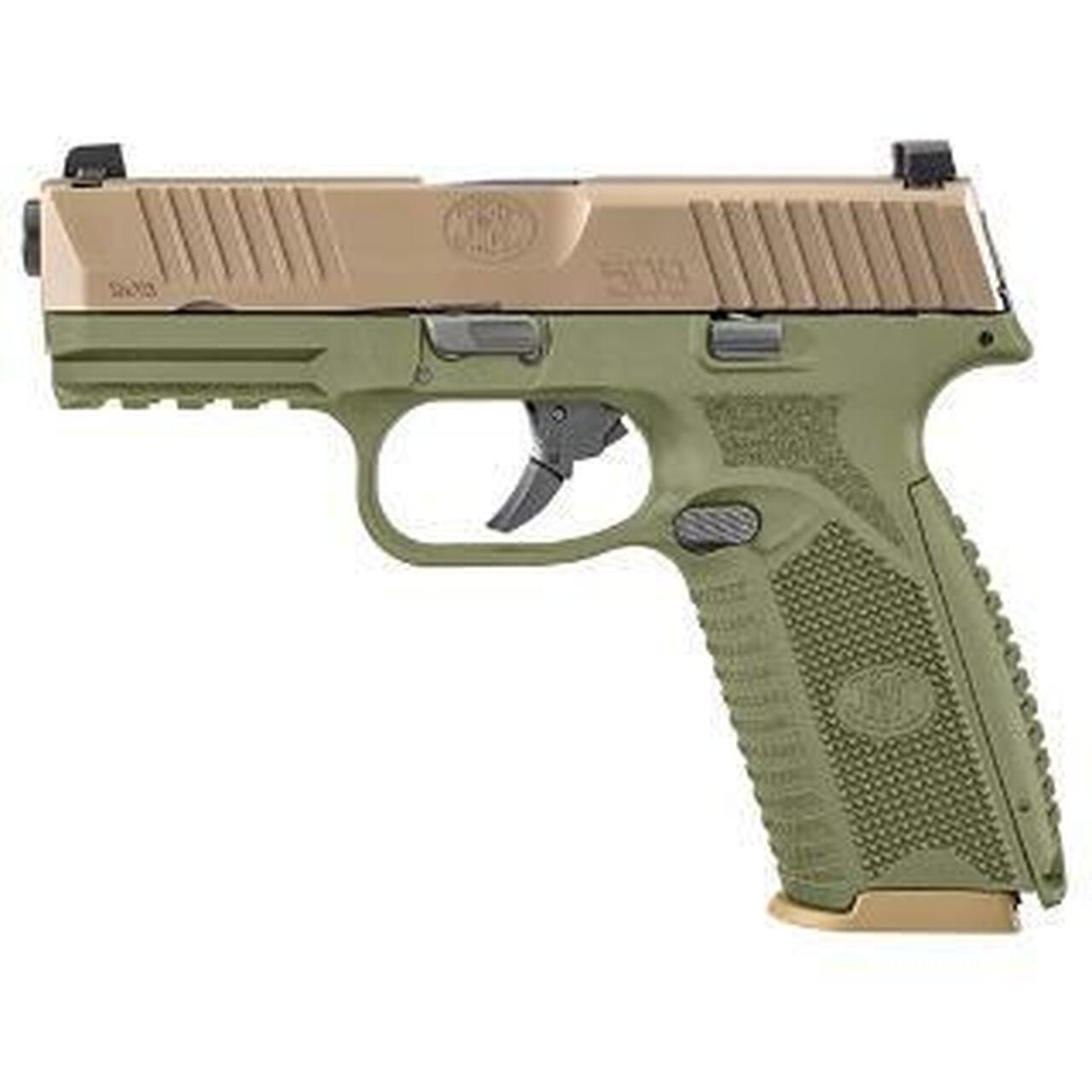 FN 509 9mm, 4" Barrel, OD Green Frame, Flat Dark Earth Slide, 10rd
