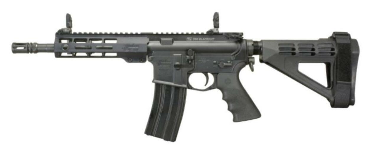 Windham RP9SFS 300 Blackout, 9" Barrel, 1:7 Twist, Flash Hider, Aluminum Receivers, Anodized Finish, Black Color, 5- Position SB Brace, Hogue Pistol Grip, 7" Forearm, Front/Rear Flip Sights, 30Rd, 1 Mag