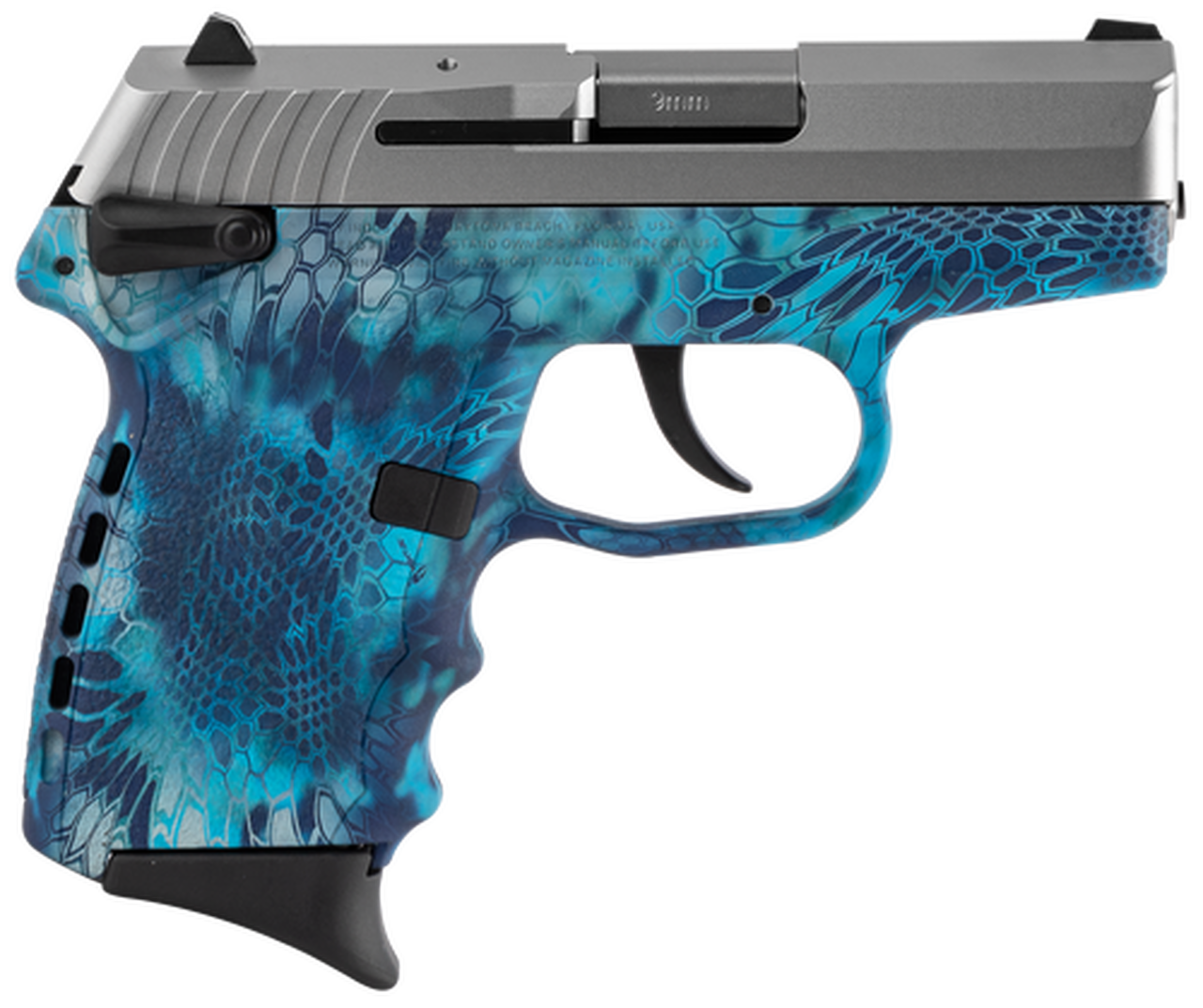 SCCY CPX-1 Carbon 9mm, 3.1" Barrel, Kryptek Pontus Grip, Stainless Steel Slide, 10rd