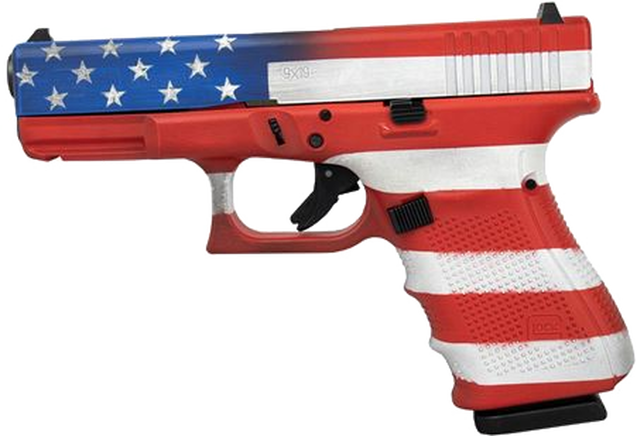 Glock G19 American Flag 9mm 4.4" Barrel 3 15rd mags