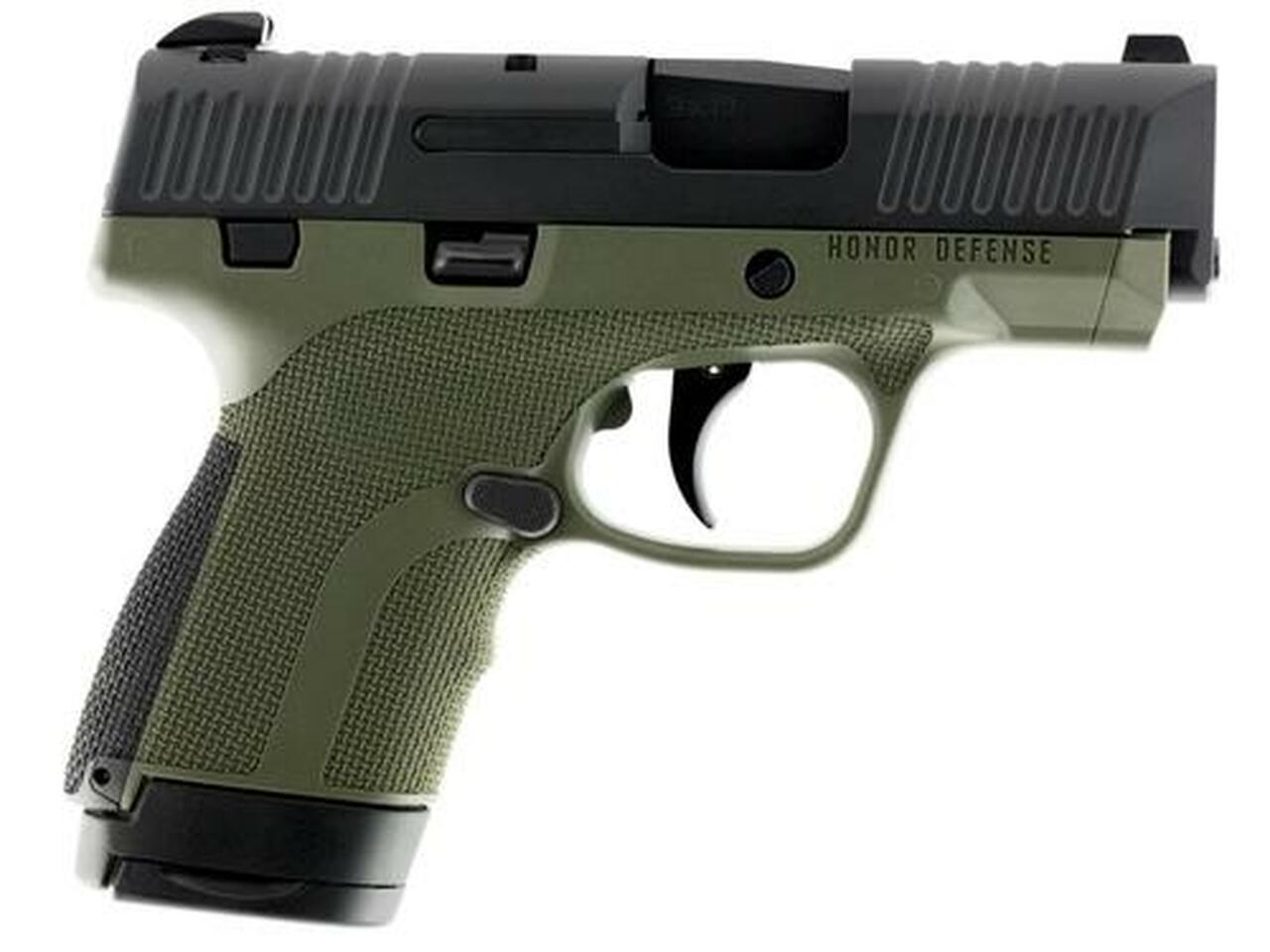 Honor Defense Honor Guard 9mm, 3.2", 7rd, OD Green Frame, Black Slide