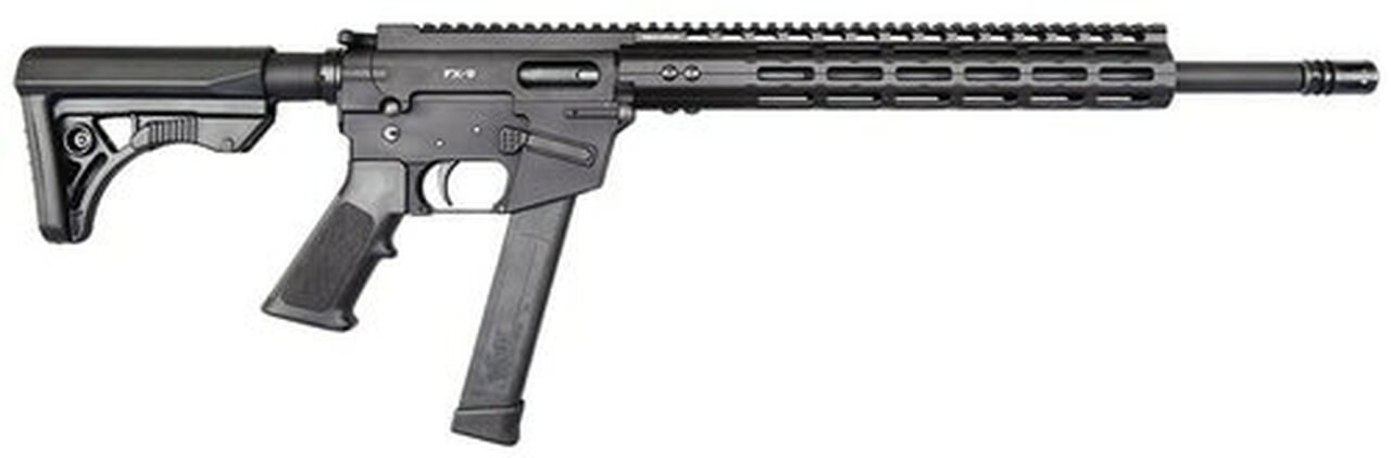 Freedom Ordnance FX9 9mm, 16" Barrel, Black, Plastic Grip, Uses Glock Style Magazines, 1 Mag, 31Rd